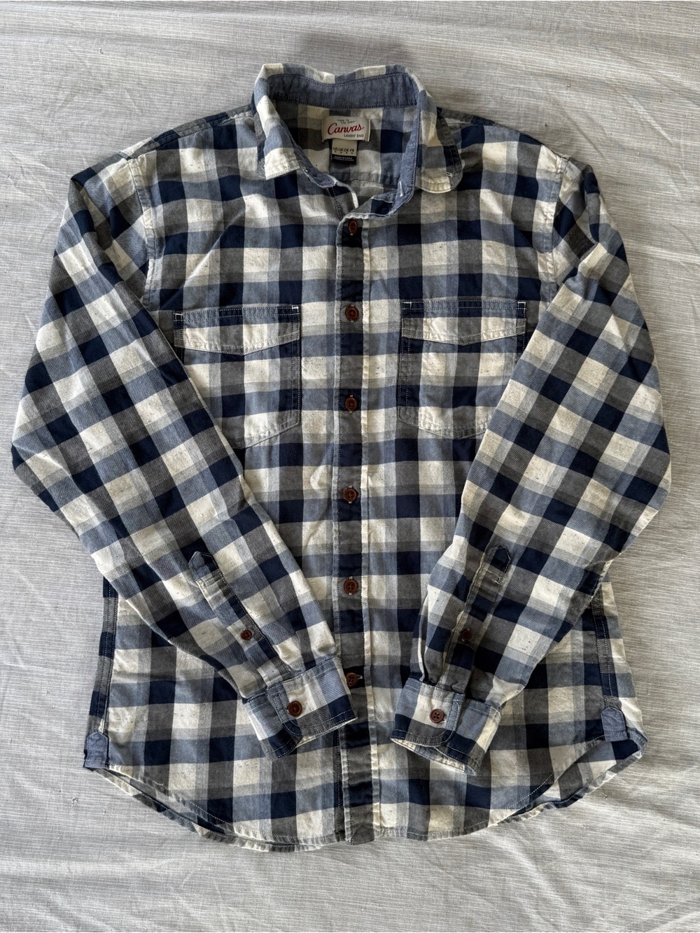 Blue and White Button Down Shirt